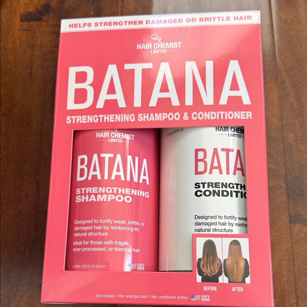 BATANA Strengthening Shampoo & Conditioner Set - Pink & White